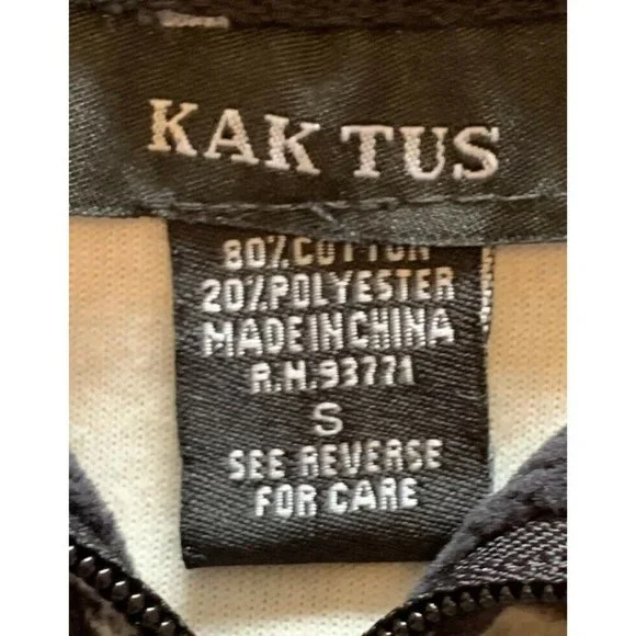 Kaktus Kak Tus Leopard Cheetah Animal Print Velour Zip Jacket Size Small Black - Picture 4 of 4